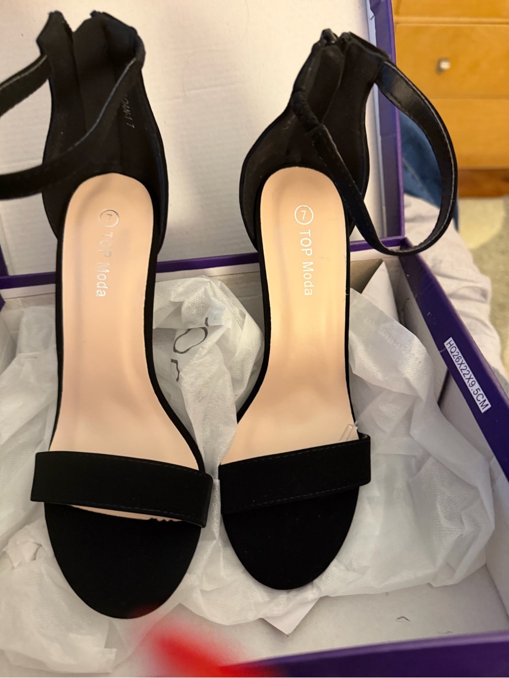 TOP Moda Black Strappy Ankle-Heel Sandals
